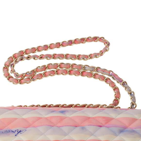 CHANEL Rare Timeless Jumbo Flap Bag Watercolor Print quilted lambskin, MGHW - Picture 10 of 12